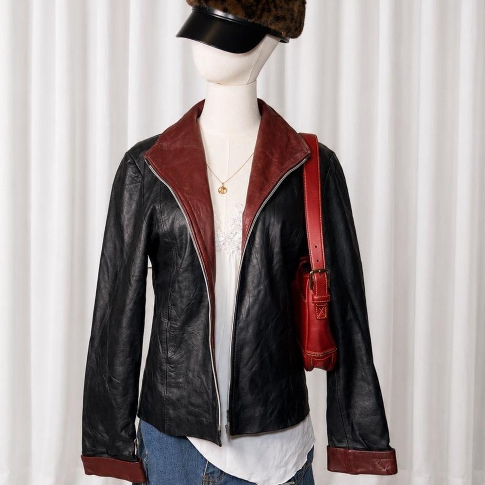 Vintage VIP Leathers Two-Tone Lambskin Jacket 🖤